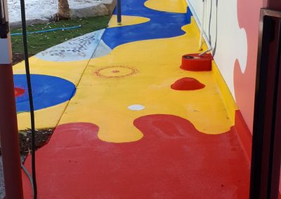 Colourful Patterned line markings for a School Playground