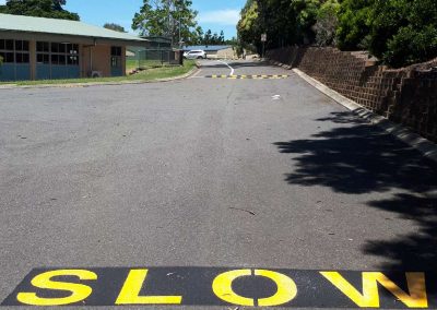 Slow down line marking for a School